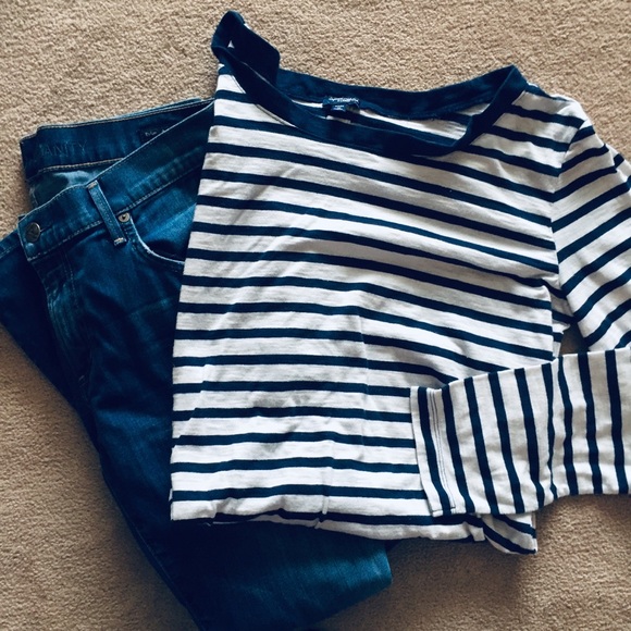 Splendid button back striped tee - Picture 2 of 4